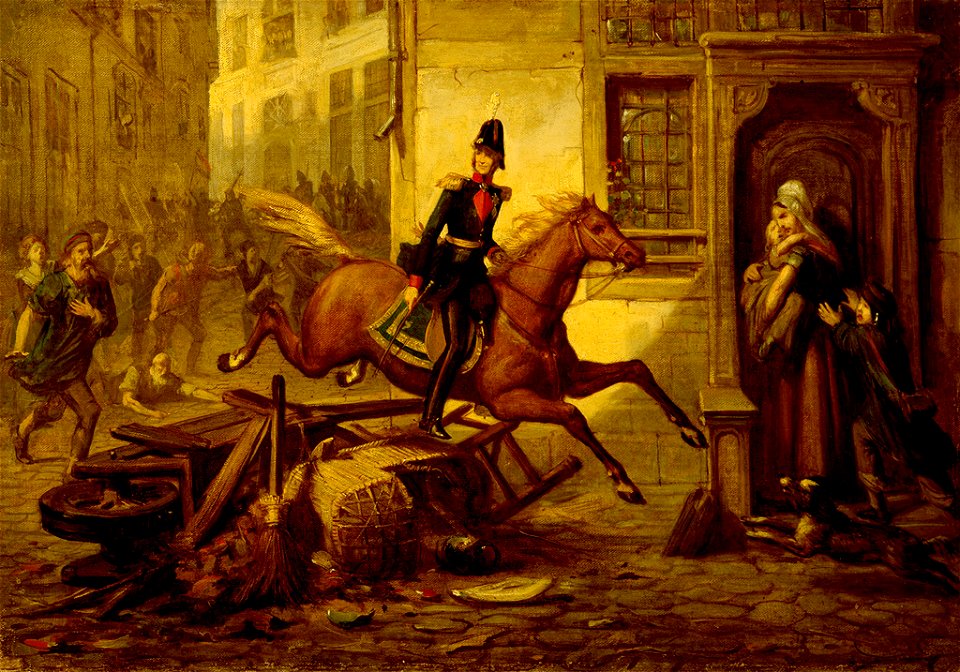 SA 5040-Anno 1830. De prins van Oranje ontsnapt aan de woede van het Brusselse volk