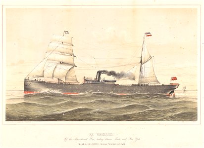 S.S. Germania, of the International Line, trading between Trieste and New York. Ward and Holzapfel, owners, Newcastle-on-Tyne RMG PY5300