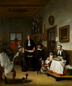SA 2121-Jacob Fransz. (ca. 1635-1708) en zijn familie in de chirurgijnswerkplaats