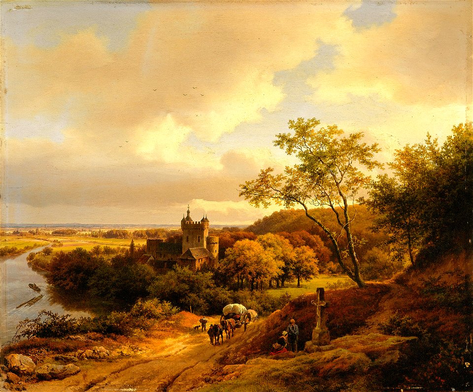 SA 1796-Een kasteel tussen bomen aan een rivier-'Een kasteel tusschen geboomte aan eene rivier'