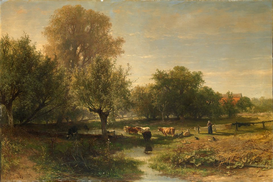 SA 698-Landschap te Oosterbeek-Landschap met vee (provincie Gelderland)