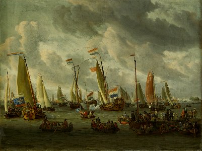 SA 22993-Het Spiegelgevecht op het IJ ter ere van het Moskovisch gezantschap (1 september 1697)-Spiegelgevecht op het IJ op 1 september 1697 ter ere van het bezoek van Tsaar Peter de Grote