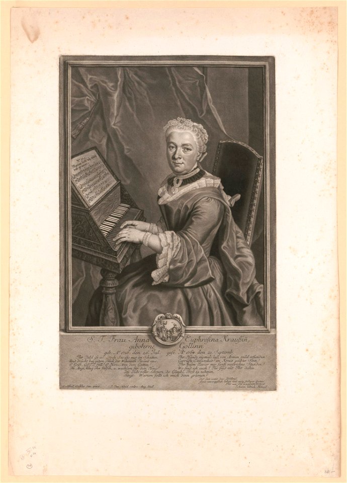 S.T. Frau Anna Euphrosina Kraussin LCCN2003690620