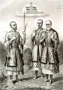 Sabinin. Sts. Bidzina, Shalva and Elizbar. 1882 (cropped). Free illustration for personal and commercial use.