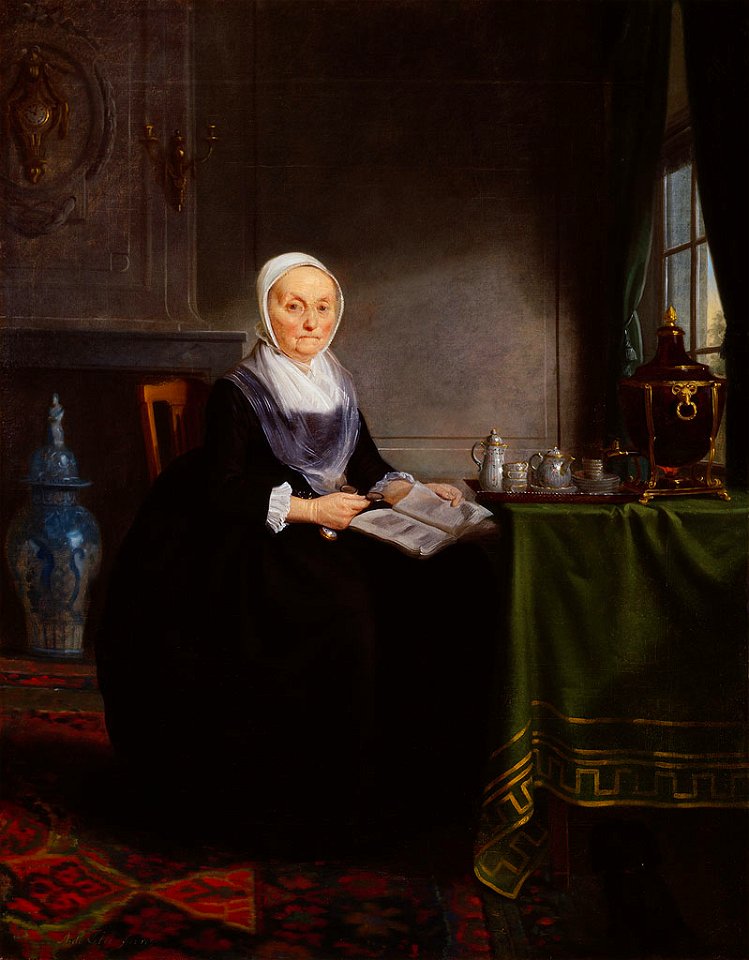 SA 39714-Geertje Hagen (1714-1798)-Vrouw aan tafel
