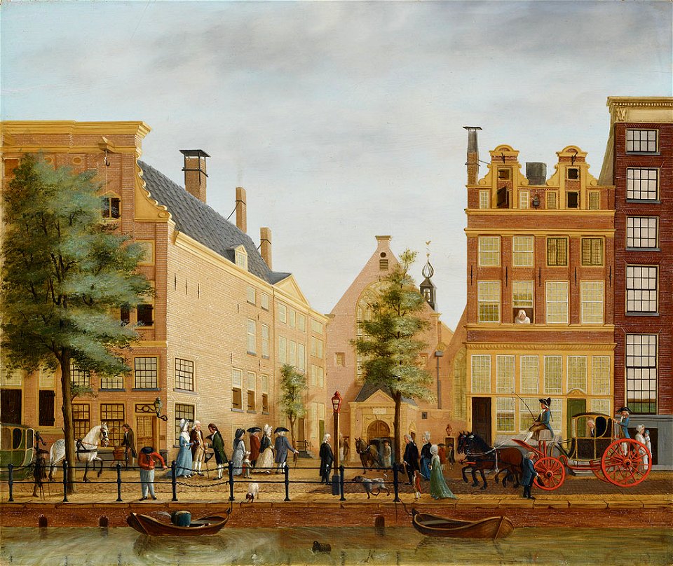 SA 37906-Oudezijds Achterburgwal met de Waalse kerk