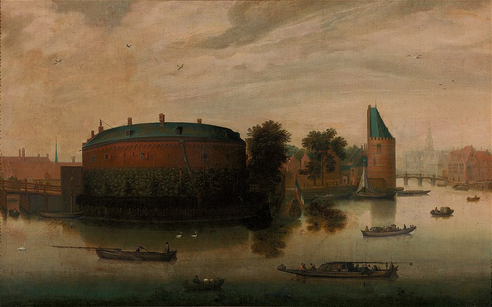SA 3017-Gezicht op de Binnen-Amstel met het Rondeel