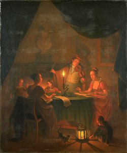 SA 8338-Musicerend gezelschap bij kaarslicht