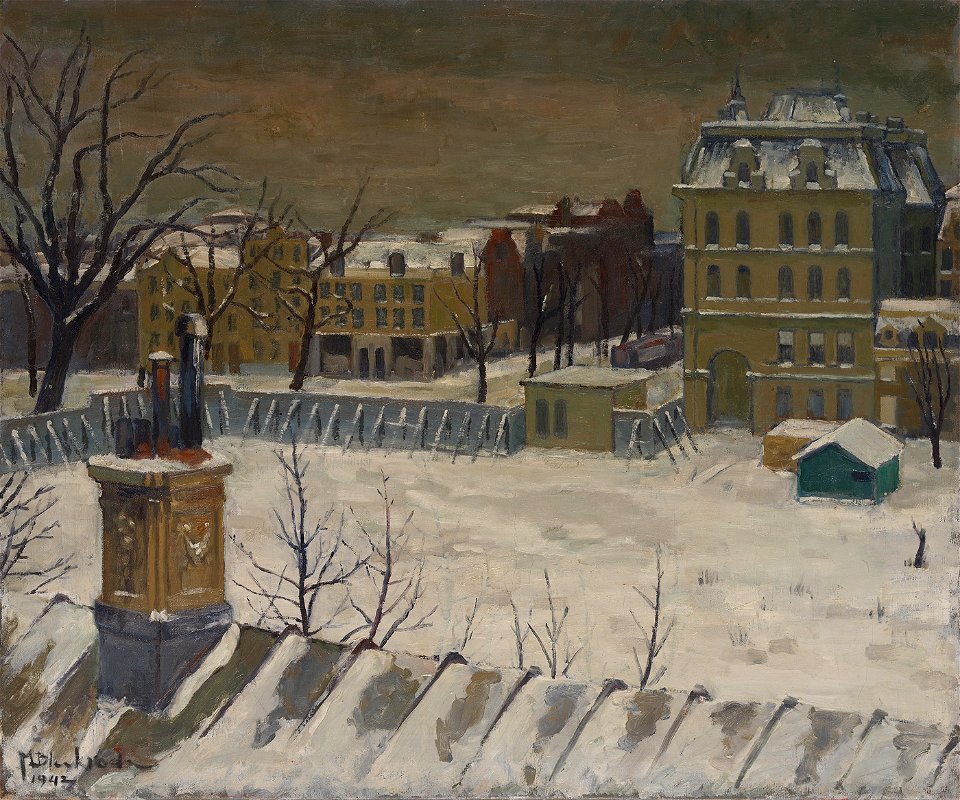 SA 55078-Gezicht op het terrein van het voormalige Paleis voor Volksvlijt, geschilderd vanuit atelier aan het Westeinde