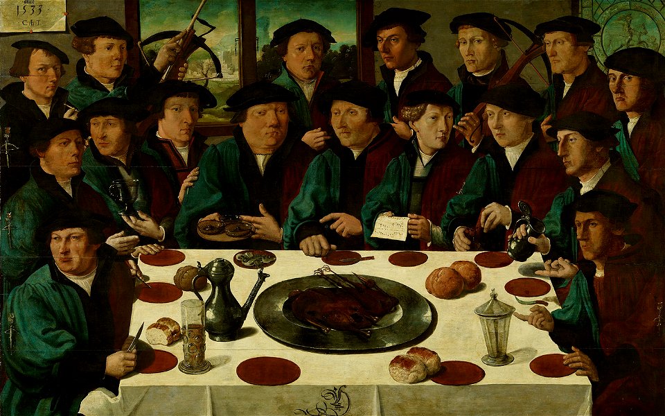 SA 7279-Maaltijd van rot van de voetboogschutters, ‘De Braspenningmaaltijd’-De schuttersmaaltijd