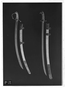 Sabel, fäste Frankrike 1770-tal, orientaliserande klinga, 1700-talets början - Livrustkammaren - 26474-negative