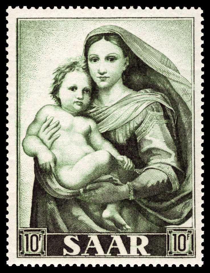 Saar 1954 352 Raffael - Sixtinische Madonna