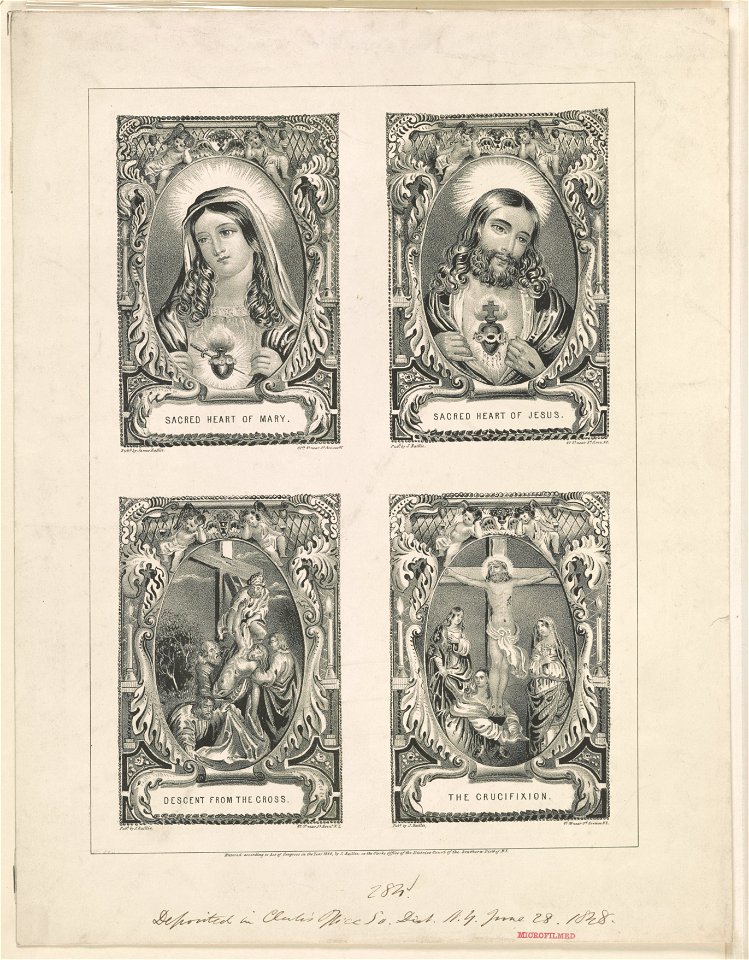 Sacred heart of Mary Sacred heart of Jesus ; Descent from the cross ; The crucifixion. LCCN2013646731