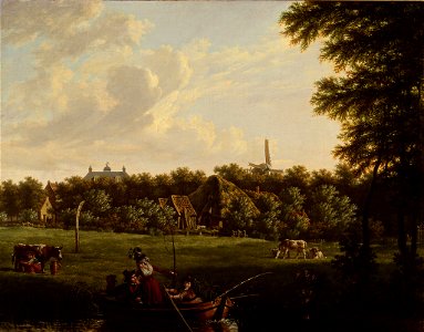 SA 4022-De hofstede Hartenlust met een roeiboot op de voorgrond