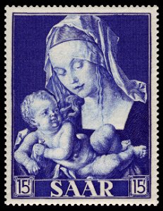 Saar 1954 353 Albrecht Dürer - Madonna. Free illustration for personal and commercial use.