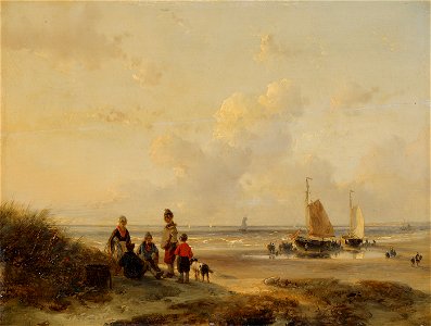 SA 4273-Rustende vissers op een strand bij helder weer-Rustende visschers op een strand bij helder weder