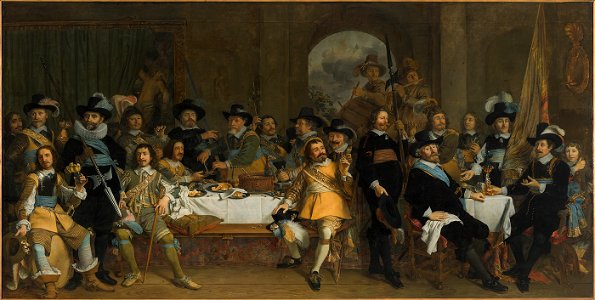 SA 7406-Schuttersmaaltijd met kolonel Jan van de Poll en kapitein Gijsbert van de Poll