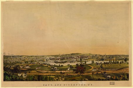 Saco, and Biddeford, Me. - sketched from nature by J.B. Bachelder ; J.H. Bufford lith., Boston. LCCN98507652