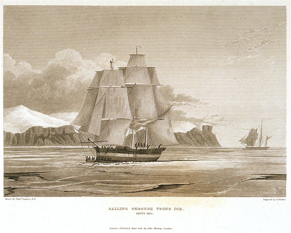 Sailing through young ice Septr 1824 RMG PU6103