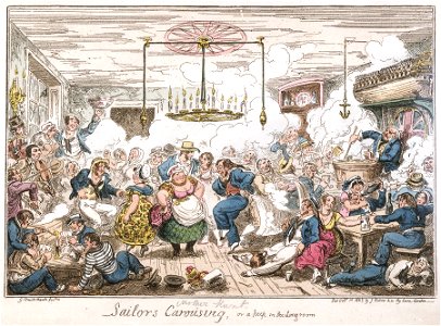 Sailors Carousing, or a peep in the Long room (caricature) RMG PU0158. Free illustration for personal and commercial use.