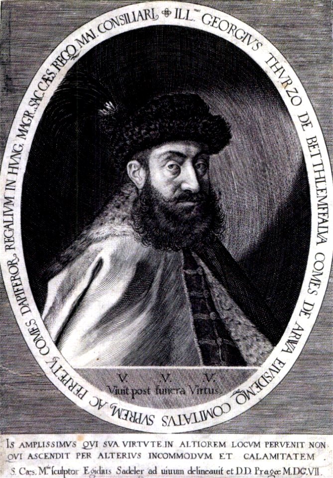 Sadeler Portrait of György Thurzó 1607
