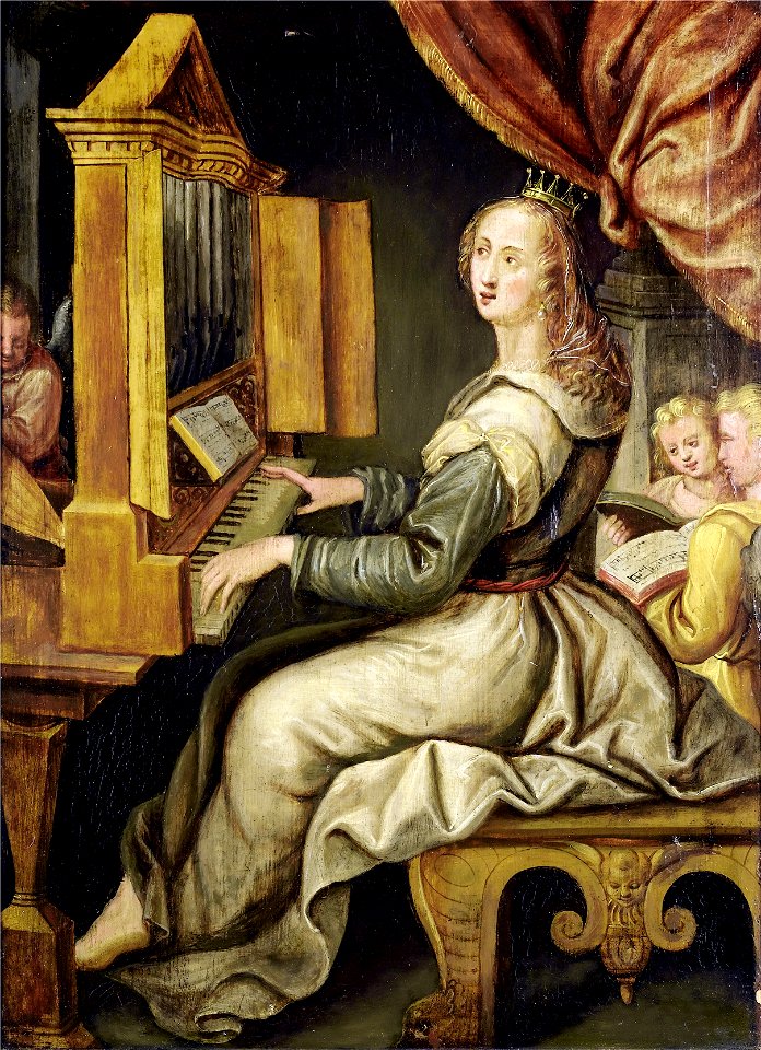 Saint Cecilia Antwerp School c1600 Free Stock Illustrations