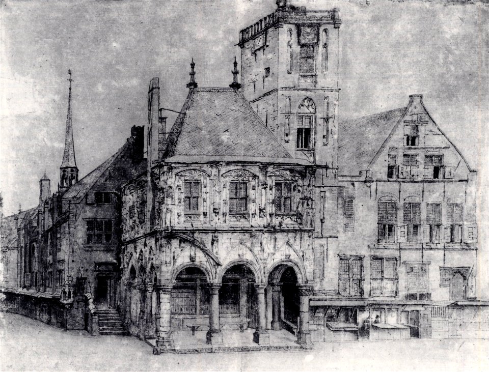 Saenredam - Oude Raadhuis Amsterdam, study