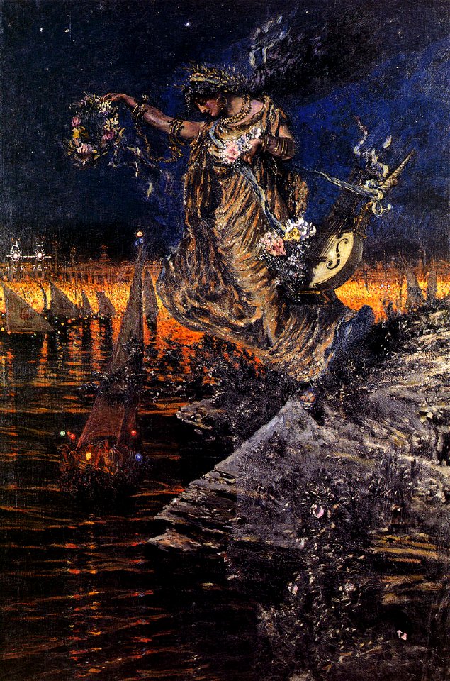 Safo, de Antonio Muñoz Degrain (Museo de Bellas Artes de Valencia)