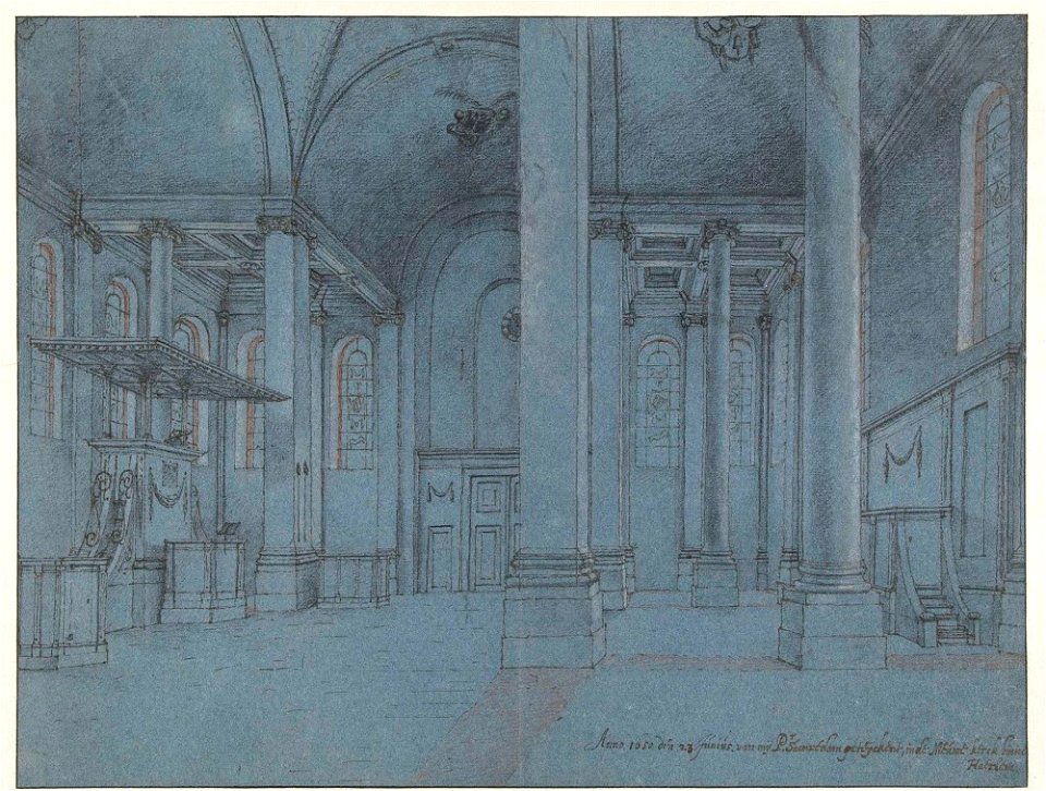 Saenredam - View of the Interior of the Nieuwe Kerk, Haarlem, Seen from the East End of the North Aisle Looking West, RP-T-1902-A-4568