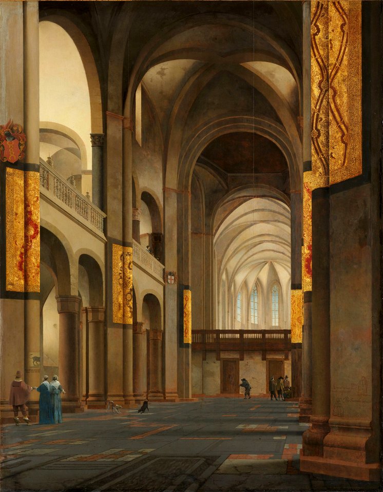 Het middenschip en koor van de Mariakerk in Utrecht Rijksmuseum SK-A-851