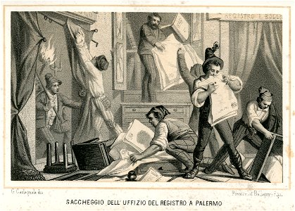 Saccheggio dell’uffizio del Registro a Palermo