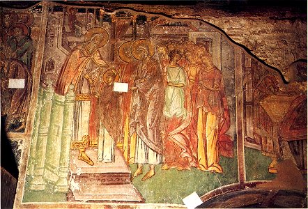 Saint Athanasius Church in Aiginio Libanovo, Presentation of Mary Fresco, 16th Century
