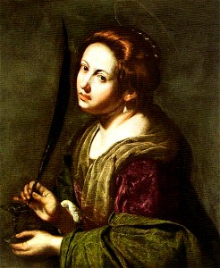 Saint Lucy by Artemisia Gentileschi ca. 1636-1638. Free illustration for personal and commercial use.