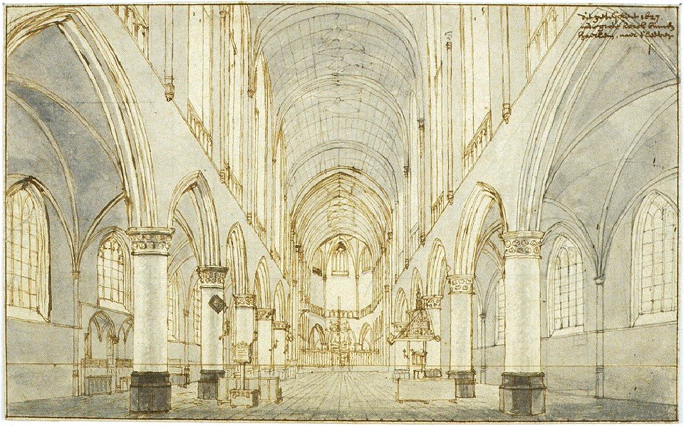 Saenredam - Interieur Sint-Bavokerk (1627), geschiedenislokaal023