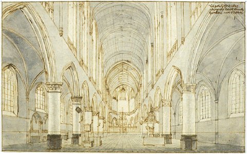 Saenredam - Interieur Sint-Bavokerk (1627), geschiedenislokaal023