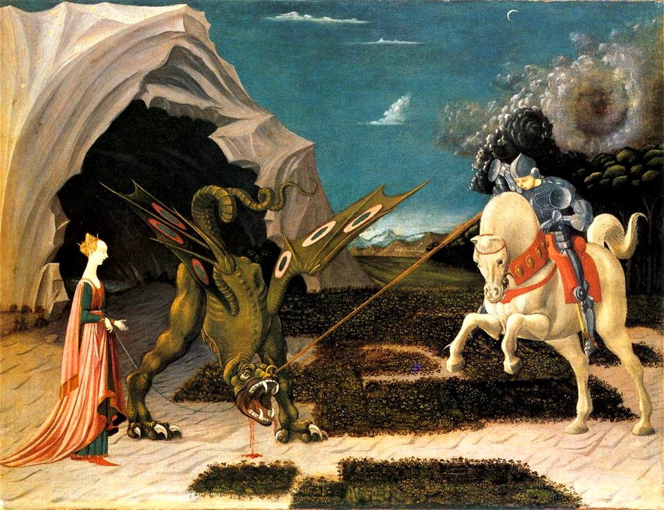 Saint George and the Dragon by Paolo Uccello (London) 01