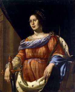 Saint Catherine of Alexandria (Naples 17th century). Free illustration for personal and commercial use.