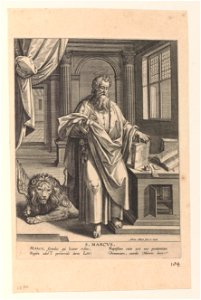 Saint Mark print by Adriaen Collaert, S.IV 2233, Prints Department, Royal Library of Belgium