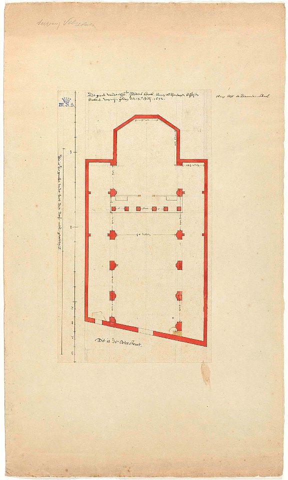 Saenredam - Ground-plan of the Sint-Petruskerk, 's-Hertogenbosch, RP-T-2007-105