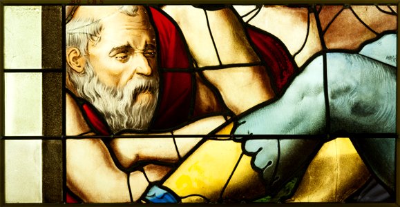Saint-Chapelle de Vincennes - Baie 0 - Tête de vieil homme (bgw17 0418)