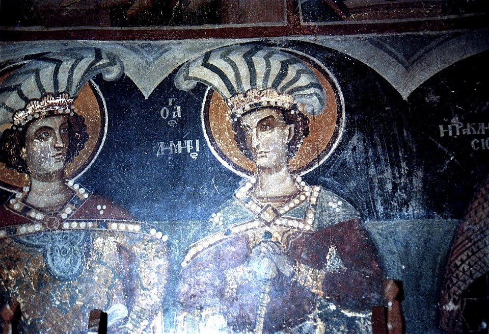 Saint Nicolas of Eupraxia Church in Kastoria Saint George and Saint Demtrius Fresco, 1485 - 1486