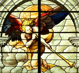 Saint-Chapelle de Vincennes - Baie 1 - L'amertume des eaux, détail de l'ange (bgw17 0744)