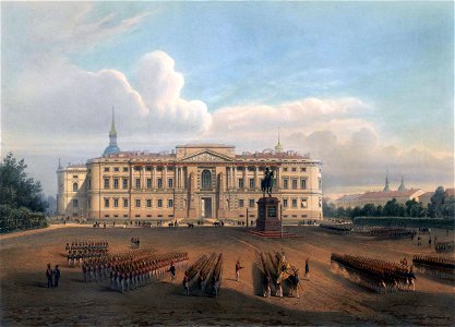 Saint Michael's Castle in St. Petersburg in the 19th century