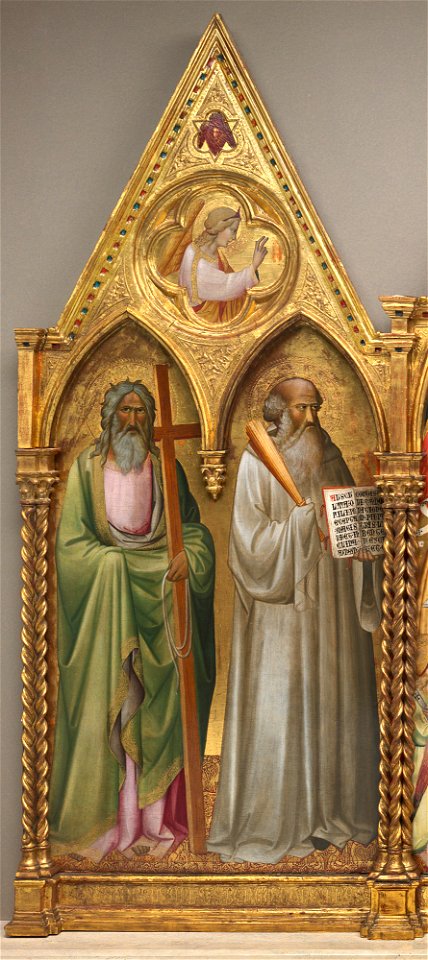 Saint Andrew and Saint Benedict with the Archangel Gabriel (left panel) B35301