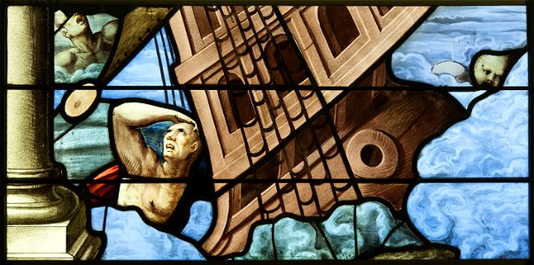 Saint-Chapelle de Vincennes - Baie 2 - Scène de naufrage (bgw17 0485)