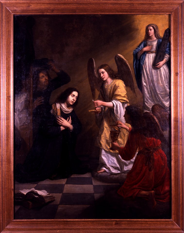 Saint Stanislaus Kostka Receiving the Holy Communion from the Hands of Angels by Jan van Cleve Limburgs Museum G10391