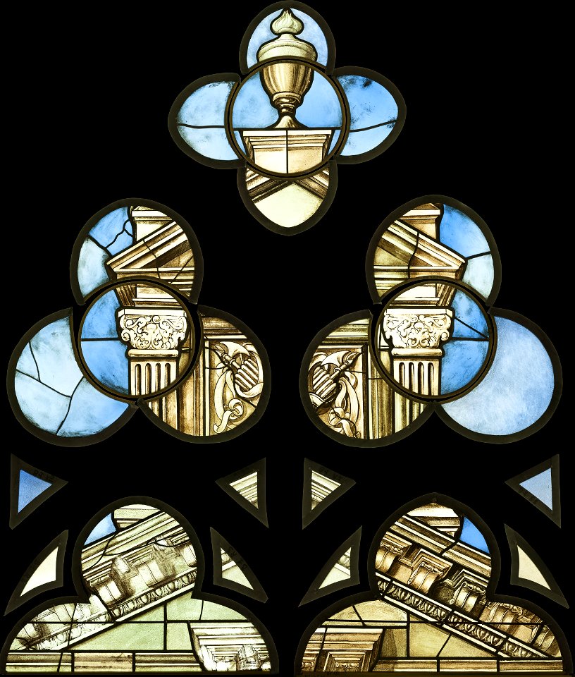 Saint-Chapelle de Vincennes - Baie 1 - Décor d'architecture (bgw17 0738)