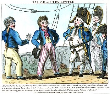 Sailor and tea kettle (caricature) RMG PU0173