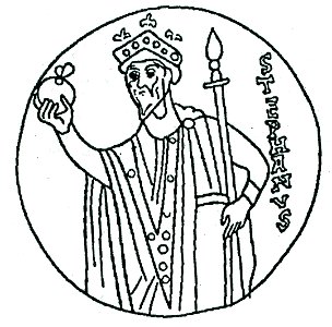 Saint Stephen on the coronation pall of Hungary