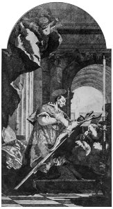 Saint Charles Borromeo-etching by Lorenzo Tiepolo